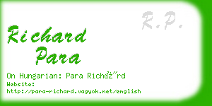 richard para business card